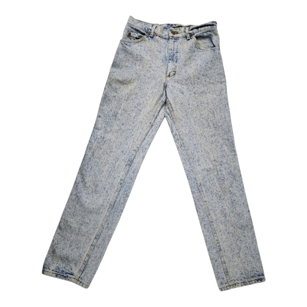 Vintage Lee Acid Wash Jeans 30x32 Made in USA High-Rise Straight-Leg Denim